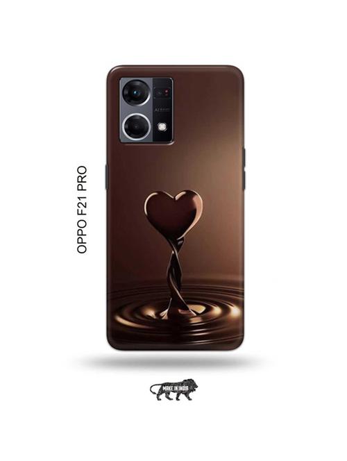 tweakymod designer printed hard case | chocolate heart back cover compatible with oppo f21 pro - 19024542 - Very Small Image - 1