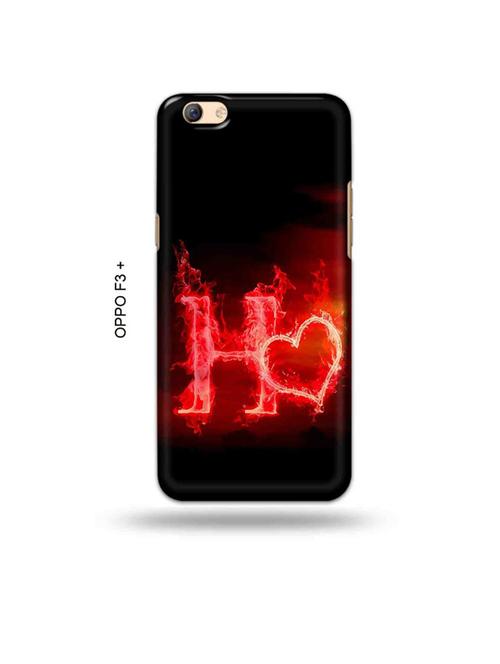 fire heart letter h back cover compatible with oppo f3 plus - 19024681 - Very Small Image - 1