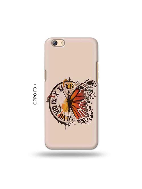 tweakymod designer printed hard case | clock butterfly back cover compatible with oppo f3 plus - 19024815 - Very Small Image - 1