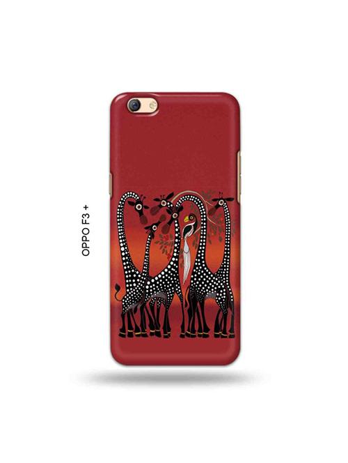 tweakymod designer printed hard case | kalankari giraffe back cover compatible with oppo f3 plus - 19024818 - Very Small Image - 1