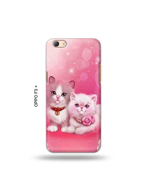 tweakymod designer printed hard case | cute kitties back cover compatible with oppo f3 plus - 19024829 - Very Small Image - 1