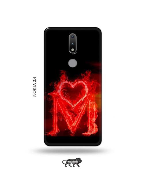 fire heart letter m back cover compatible with nokia 2.4 - 19026243 - Very Small Image - 1