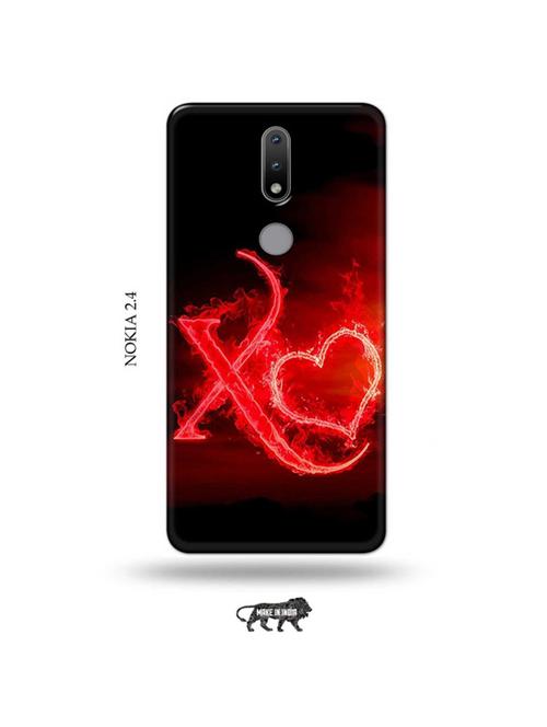 fire heart letter x back cover compatible with nokia 2.4 - 19026254 - Very Small Image - 1