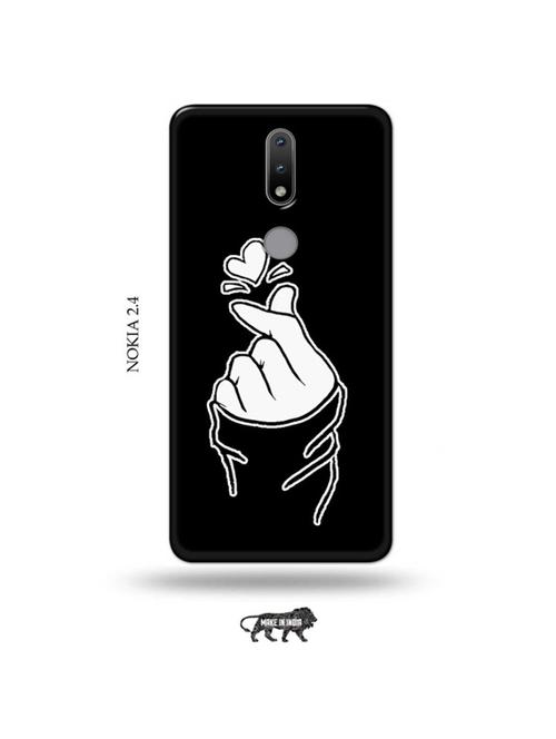 korean heart gesture black back cover compatible with nokia 2.4 - 19026481 - Very Small Image - 1