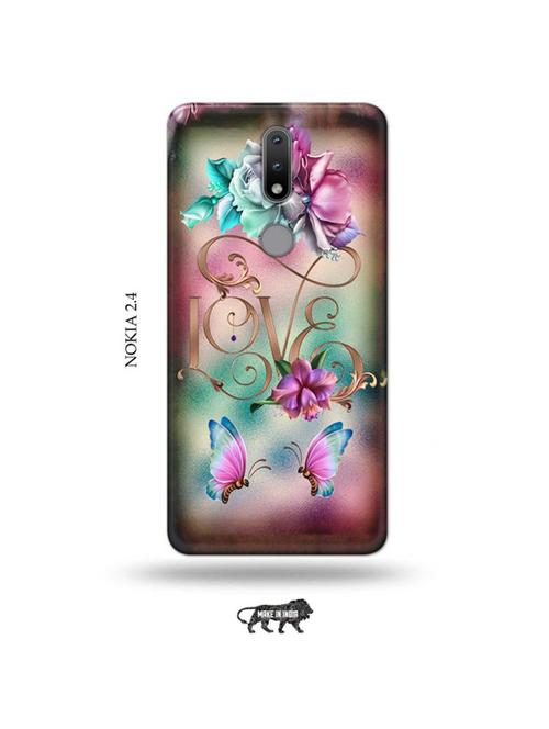 tweakymod designer printed hard case | floral love back cover compatible with nokia 2.4 - 19026603 - Very Small Image - 1