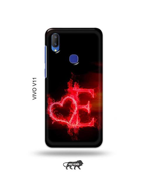 fire heart letter e back cover compatible with vivo v11 - 19027792 - Very Small Image - 1