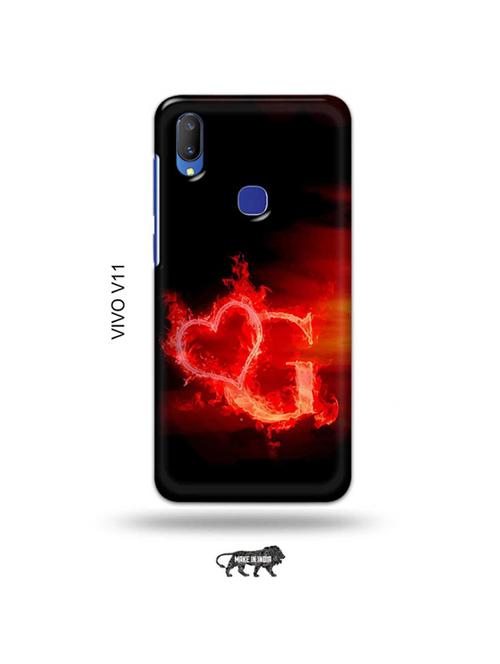 fire heart letter g back cover compatible with vivo v11 - 19027794 - Very Small Image - 1