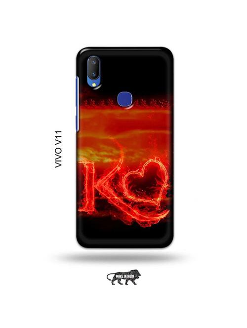 fire heart letter k back cover compatible with vivo v11 - 19027798 - Very Small Image - 1