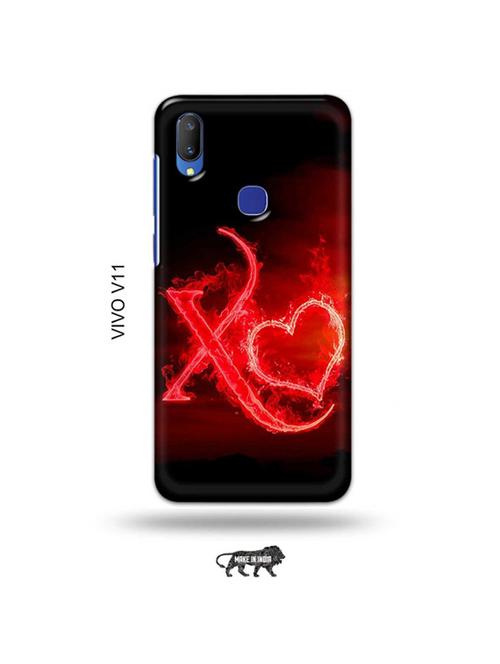 fire heart letter x back cover compatible with vivo v11 - 19027811 - Very Small Image - 1