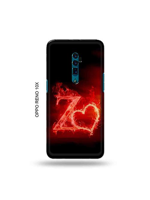 tweakymod designer printed hard case | fire heart letter z back cover compatible with oppo reno 10x zoom - 19028851 - Very Small Image - 1