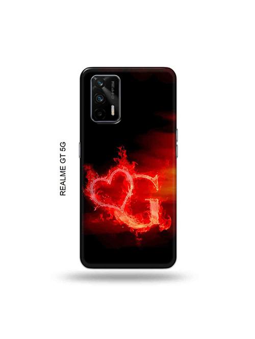 tweakymod designer printed hard case | fire heart letter g back cover compatible with realme gt 5g, x7 max - 19029351 - Very Small Image - 1