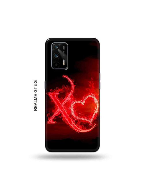tweakymod designer printed hard case | fire heart letter x back cover compatible with realme gt 5g, x7 max - 19029368 - Very Small Image - 1