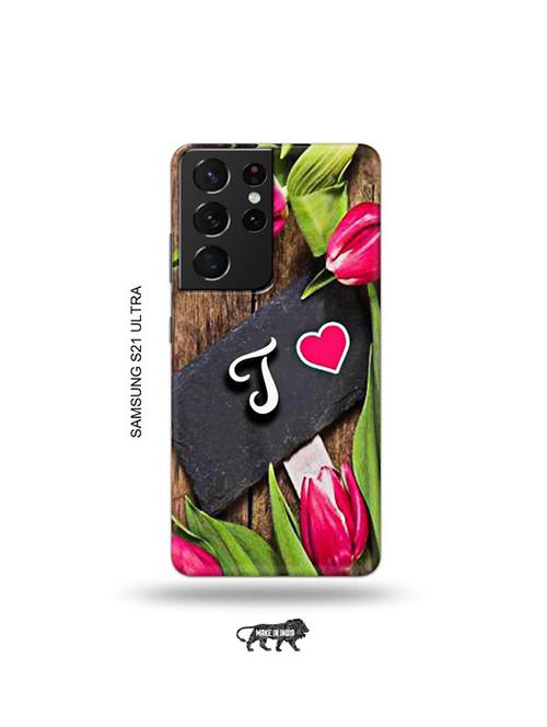 flower letter t back cover compatible with samsung s21 ultra - 19029855 - Very Small Image - 1