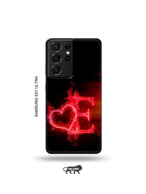 fire heart letter e back cover compatible with samsung s21 ultra - 19029868 - Very Small Image - 1