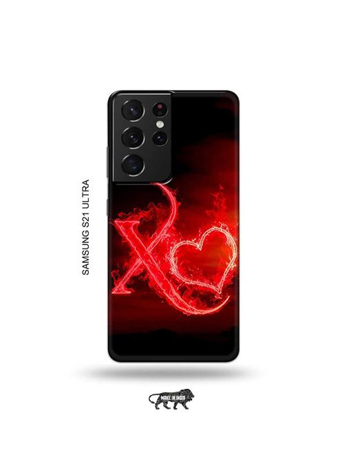fire heart letter x back cover compatible with samsung s21 ultra - 19029887 - Very Small Image - 1