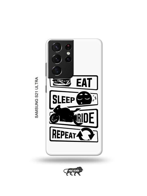 eat sleep ride repeat back cover compatible with samsung s21 ultra - 19030056 - Very Small Image - 1