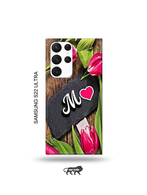 flower letter m back cover compatible with samsung s22 ultra - 19030367 - Very Small Image - 1