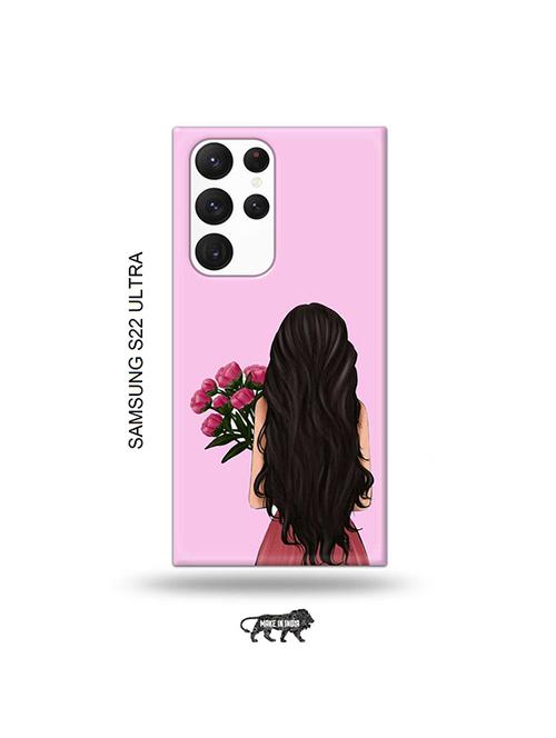 girl with flowers back cover compatible with samsung s22 ultra - 19030466 - Very Small Image - 1