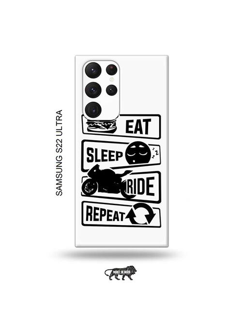 eat sleep ride repeat back cover compatible with samsung s22 ultra - 19030575 - Very Small Image - 1