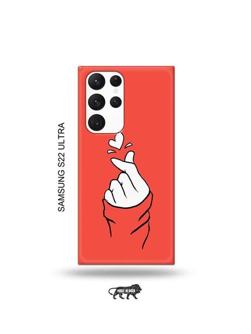 korean heart gesture pink back cover compatible with samsung s22 ultra - 19030634 - Very Small Image - 1