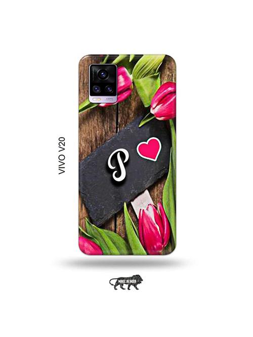 flower letter p back cover compatible with vivo v20 - 19030889 - Very Small Image - 1