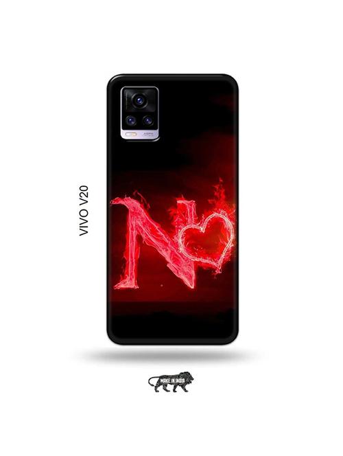fire heart letter n back cover compatible with vivo v20 - 19030915 - Very Small Image - 1