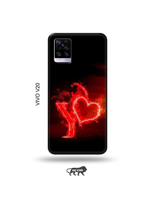 fire heart letter y back cover compatible with vivo v20 - 19030926 - Very Small Image - 1
