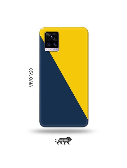 yellow blue back cover compatible with vivo v20 - 19031010 - Very Small Image - 1