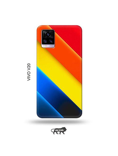 cross strips back cover compatible with vivo v20 - 19031013 - Very Small Image - 1