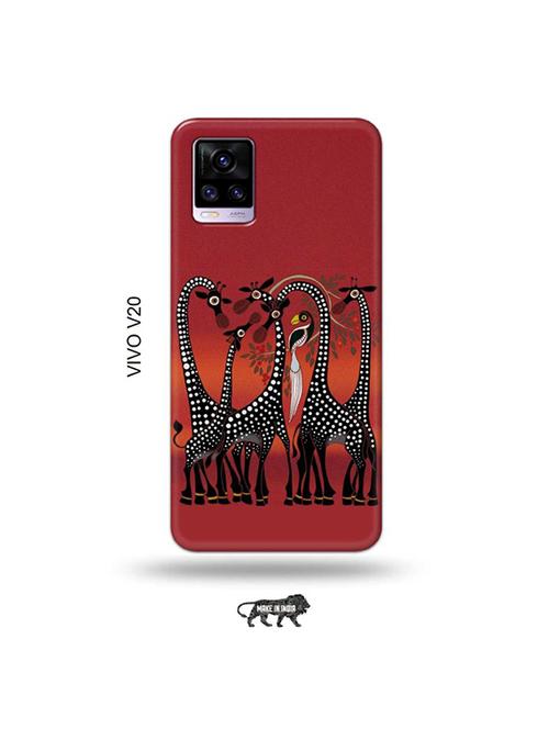 kalankari giraffe back cover compatible with vivo v20 - 19031046 - Very Small Image - 1