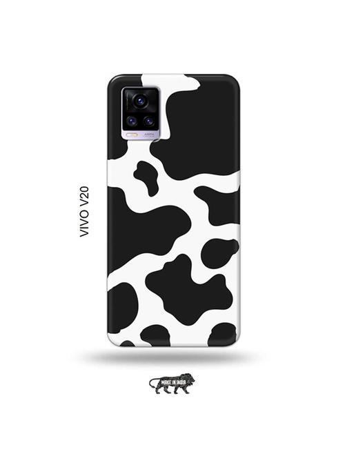 tweakymod designer printed hard case | white black back cover compatible with vivo v20 - 19031059 - Very Small Image - 1