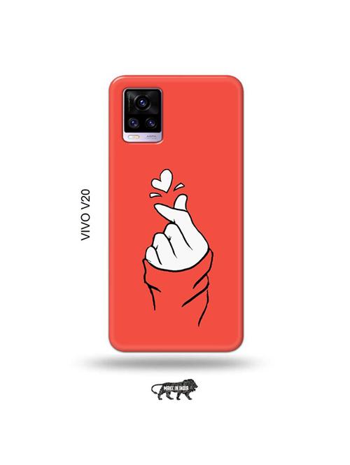 korean heart gesture pink back cover compatible with vivo v20 - 19031153 - Very Small Image - 1