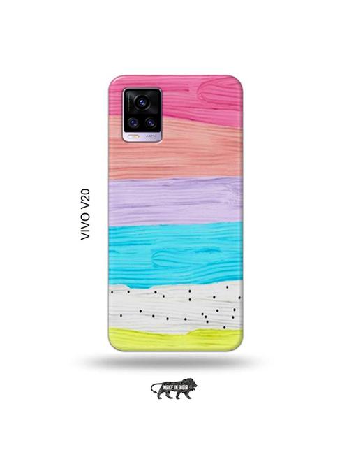 colour wood back cover compatible with vivo v20 - 19031201 - Very Small Image - 1