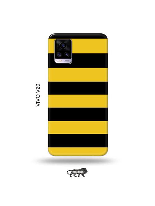 yellow strips back cover compatible with vivo v20 - 19031211 - Very Small Image - 1