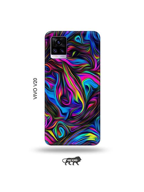 messy colour back cover compatible with vivo v20 - 19031243 - Very Small Image - 1