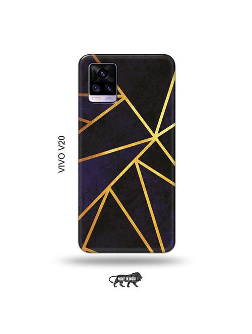 vertical gold strips back cover compatible with vivo v20 - 19031259 - Very Small Image - 1