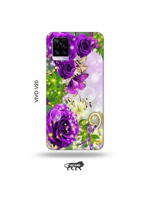 flowers back cover compatible with vivo v20 - 19031307 - Very Small Image - 1