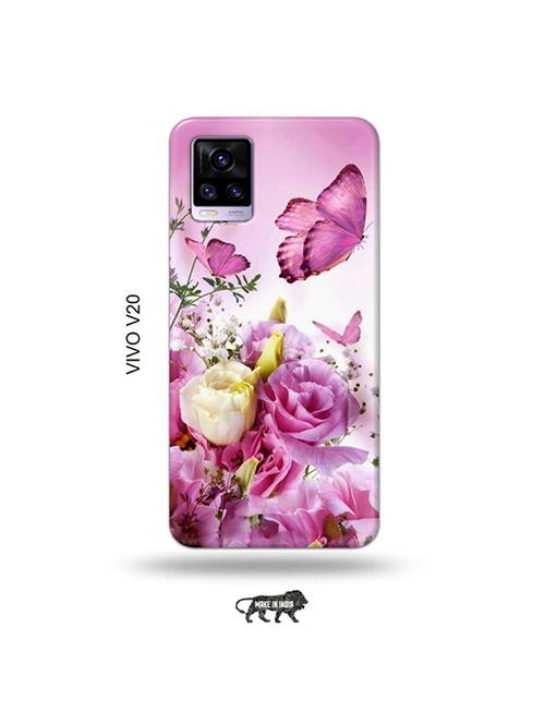 flowers back cover compatible with vivo v20 - 19031311 - Very Small Image - 1