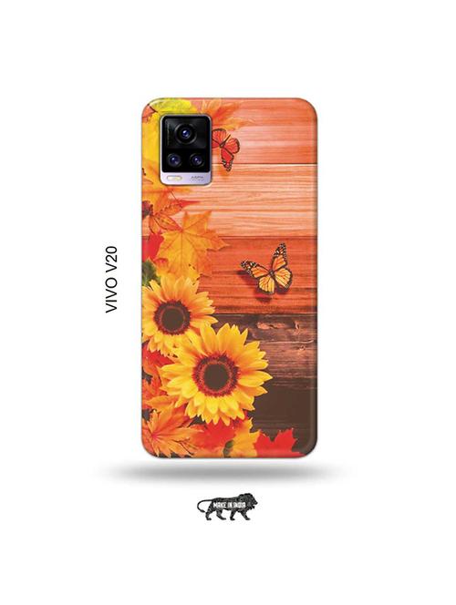flowers back cover compatible with vivo v20 - 19031323 - Very Small Image - 1