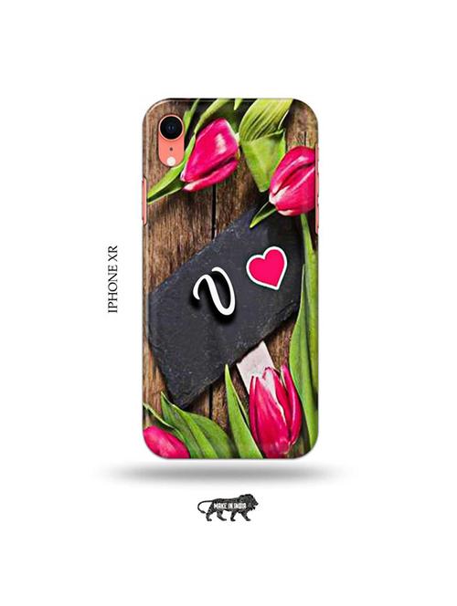 flower letter v back cover compatible with iphone xr - 19031414 - Very Small Image - 1