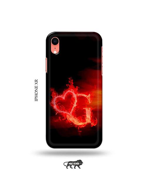 fire heart letter g back cover compatible with iphone xr - 19031427 - Very Small Image - 1