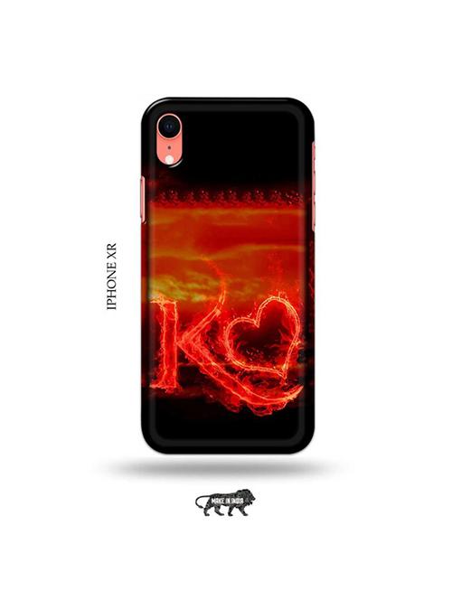 fire heart letter k back cover compatible with iphone xr - 19031431 - Very Small Image - 1