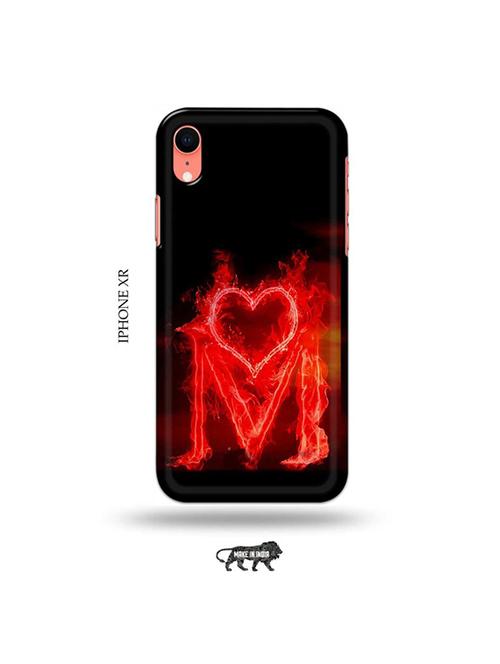 fire heart letter m back cover compatible with iphone xr - 19031433 - Very Small Image - 1