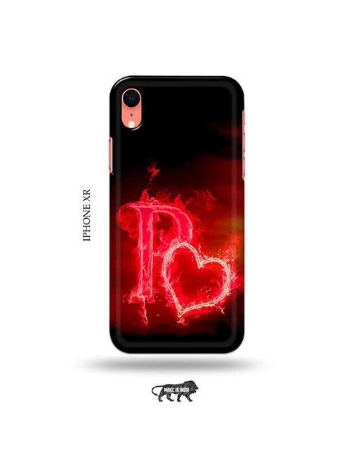 fire heart letter p back cover compatible with iphone xr - 19031436 - Very Small Image - 1