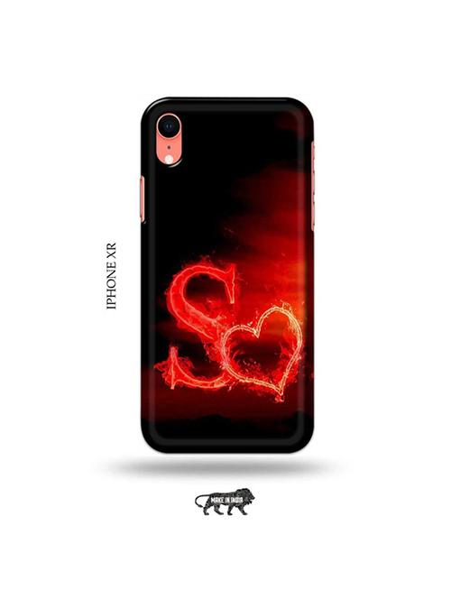 fire heart letter s back cover compatible with iphone xr - 19031439 - Very Small Image - 1
