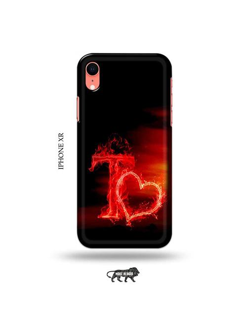 fire heart letter t back cover compatible with iphone xr - 19031440 - Very Small Image - 1