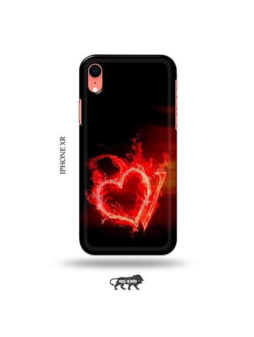 fire heart letter v back cover compatible with iphone xr - 19031442 - Very Small Image - 1