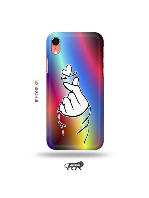 korean heart gesture multicolour back cover compatible with iphone xr - 19031670 - Very Small Image - 1