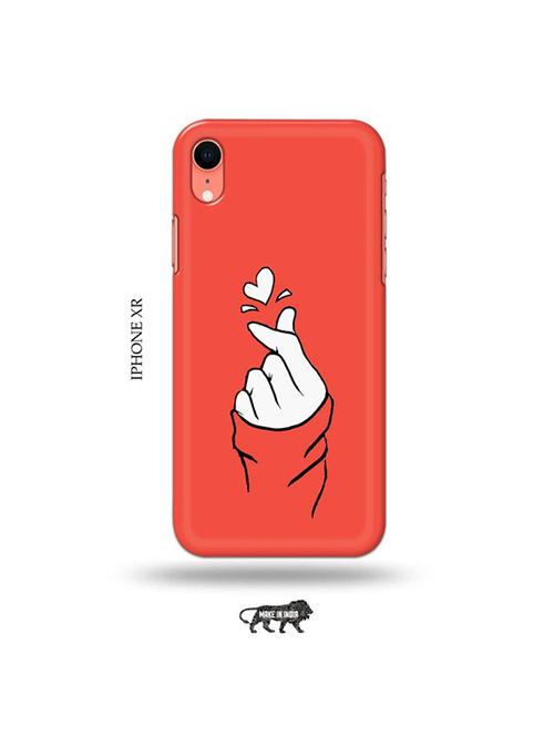 korean heart gesture pink back cover compatible with iphone xr - 19031672 - Very Small Image - 1