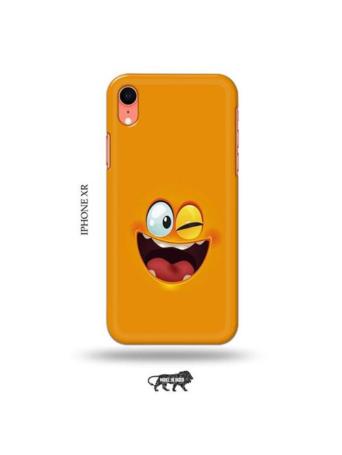 funny face orange back cover compatible with iphone xr - 19031704 - Very Small Image - 1